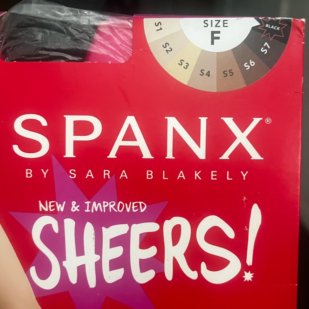 Aly* New! Spanx Black New & Improved Mid Thigh Sheers Spanx by Sara Blakely Siz - Picture 2 of 5